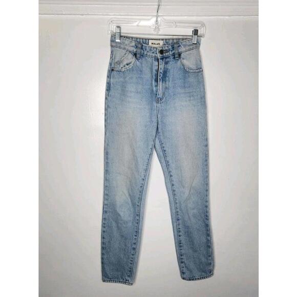 Rolla’s jeans high rise slim dusters light wash australia cotton Size 24 - Picture 5 of 7